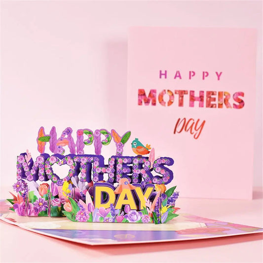 3D pop-up flower bouquet greeting card with floral design for Mother’s Day, anniversaries, weddings, or invitations