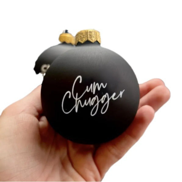 Funny Christmas ornament black decoration hanging on a tree
