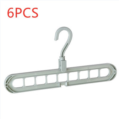 9-hole clothes hanger organizer, space-saving hanger rack in white plastic