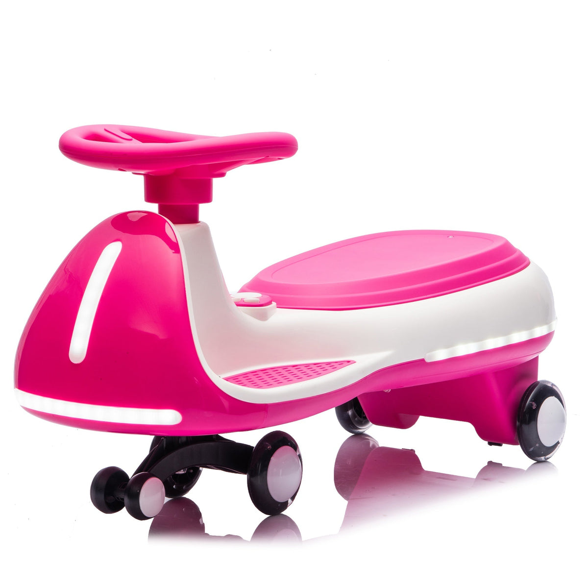 12V electric ride-on toy car by GBruno Store with dual motors, LED lights, and colorful exterior for kids' outdoor play.