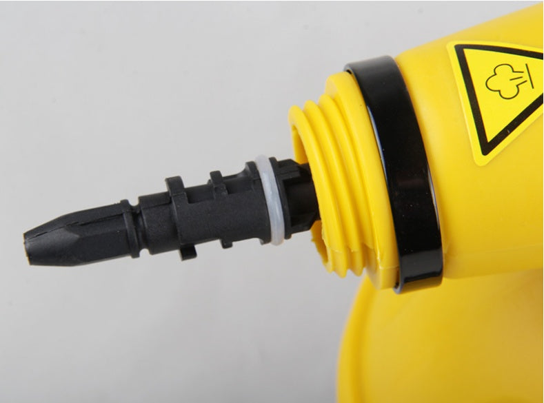 Steam cleaner by My Store, compact handheld design with nozzle and accessory attachments