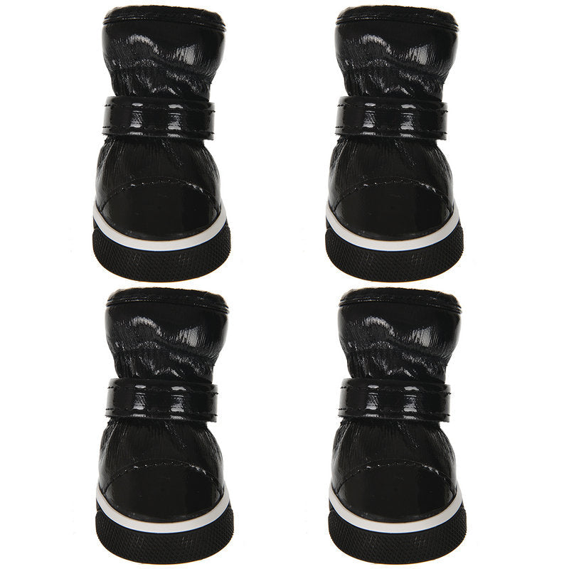 Pet cotton ski boots with soft fabric lining and secure straps for small dogs and cats