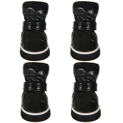 Pet cotton ski boots with soft fabric lining and secure straps for small dogs and cats