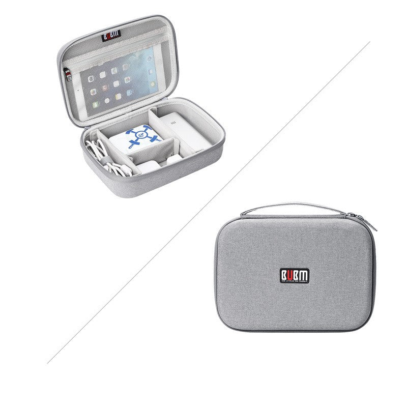 Digital storage bag for multifunctional headset and electronic accessories, black zippered case