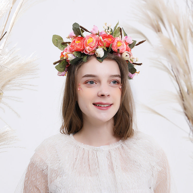 Wreath hair accessories displayed as decorative headpieces in assorted styles