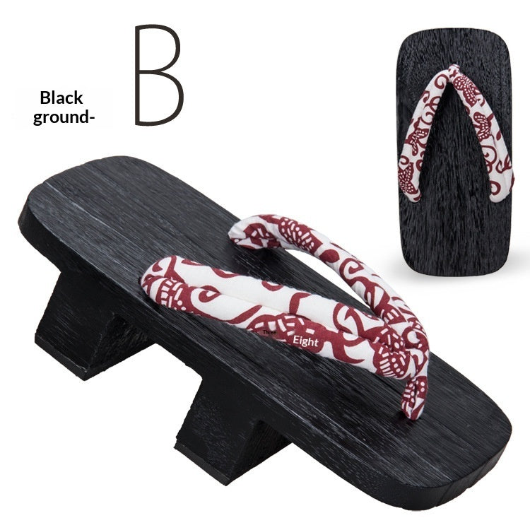 5.5cm-heeled solid-wood men's flip-flops in natural wood design by My Store