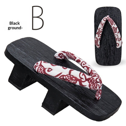 5.5cm-heeled solid-wood men's flip-flops in natural wood design by My Store