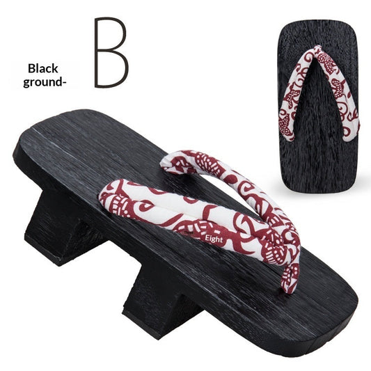 5.5cm-heeled solid-wood men's flip-flops in natural wood design by My Store