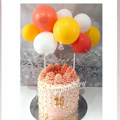 Red 5-inch sequined balloon cake decoration, small net-style design