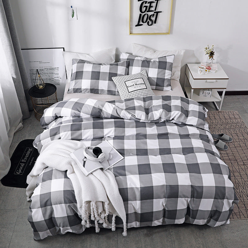 Printed four-piece bedding set with eyelash pattern, foreign trade size