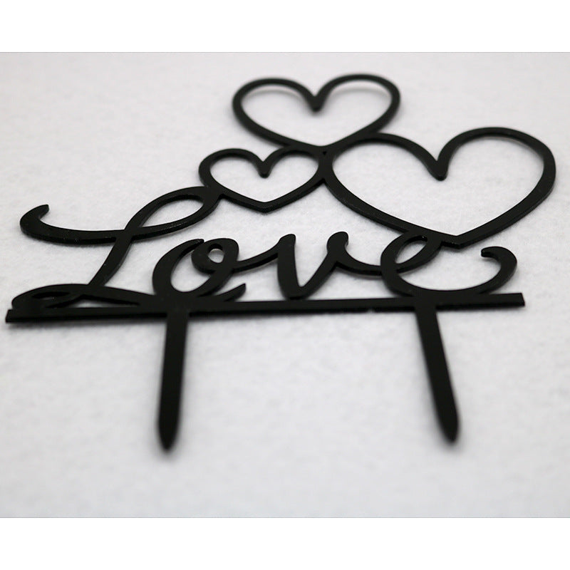 LOVE wedding party acrylic cake insert by My Store on a wedding cake
