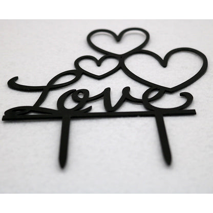 LOVE wedding party acrylic cake insert by My Store on a wedding cake