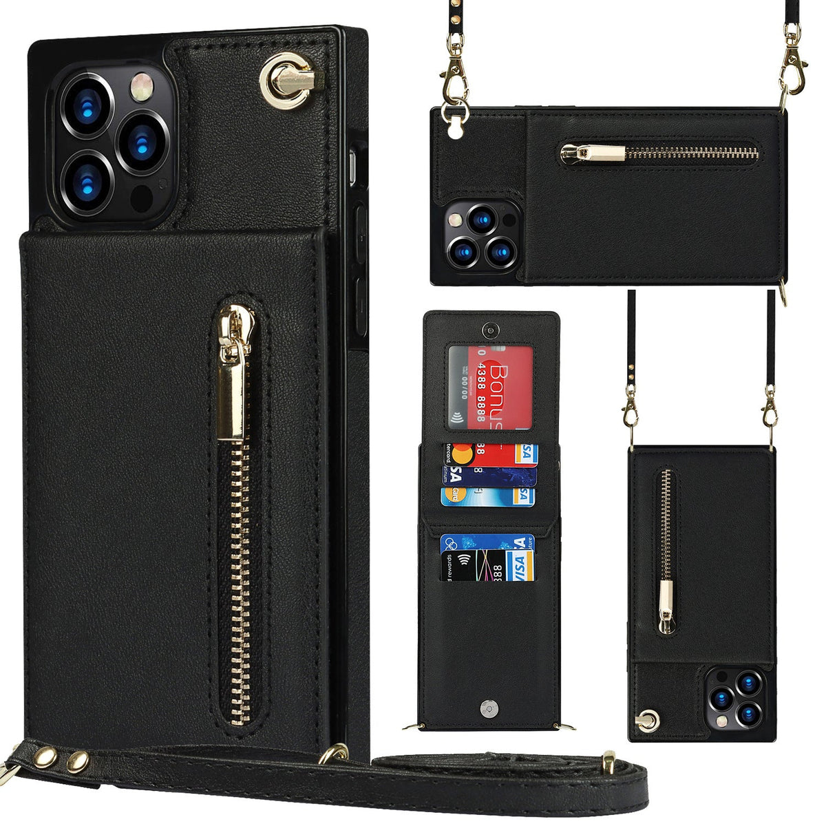 Zipper phone case crossbody bag with adjustable strap and secure zip closure