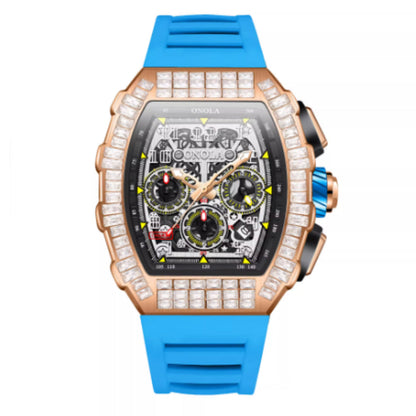 Men’s luxury square diamond watch with star pattern on the dial