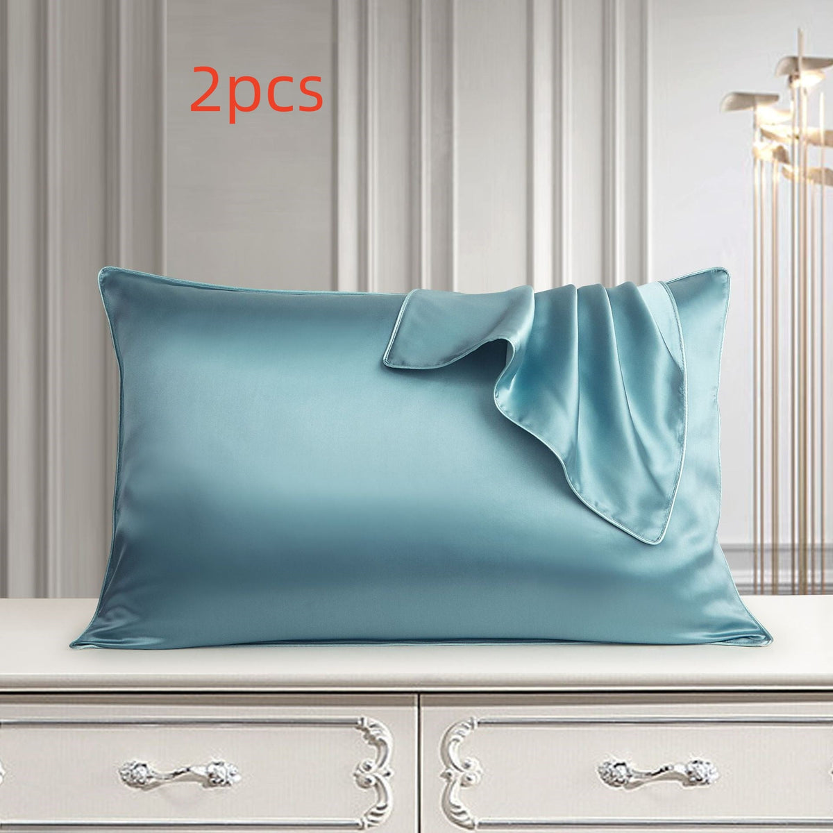 Pure silk pillowcase in natural silk fabric, smooth and soft bedding accessory by My Store