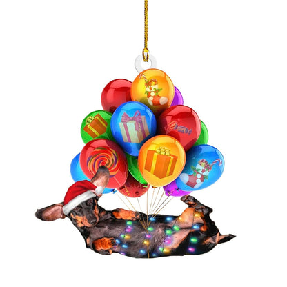 Christmas sausage dog decorations for home, festive dachshund ornament set