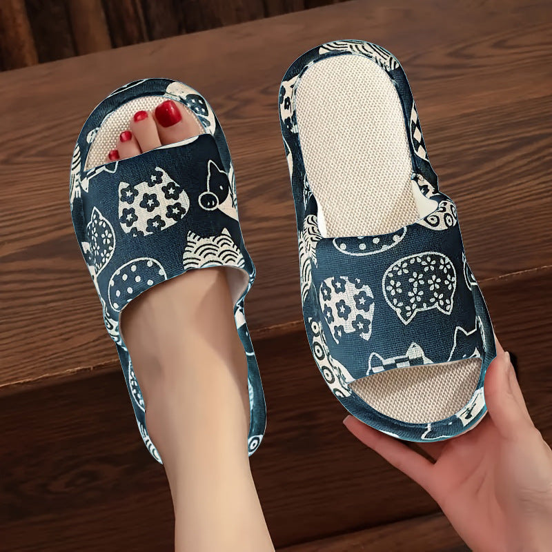 Women's non-slip house slippers with soft lining and textured sole