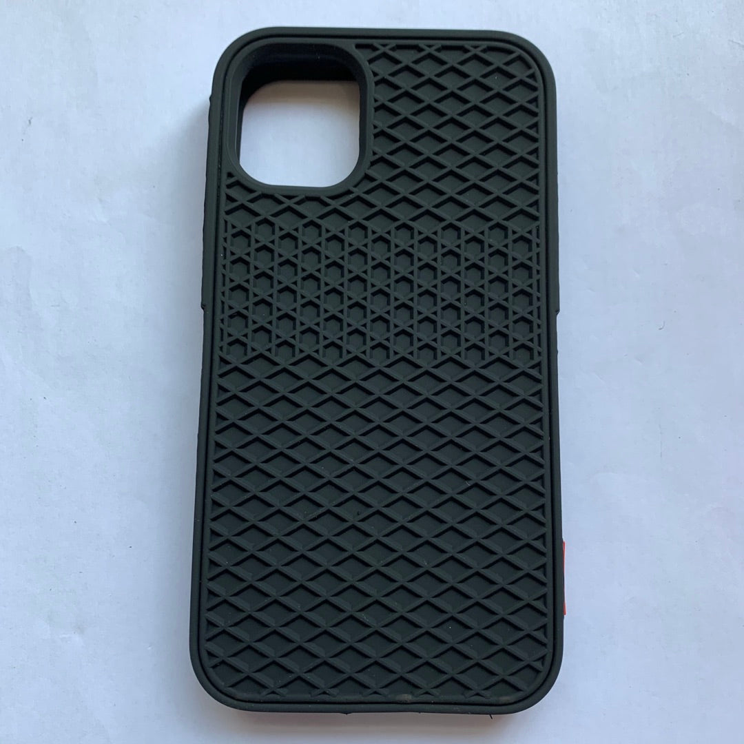 Waffle sole silicone phone case with textured sneaker-style tread design