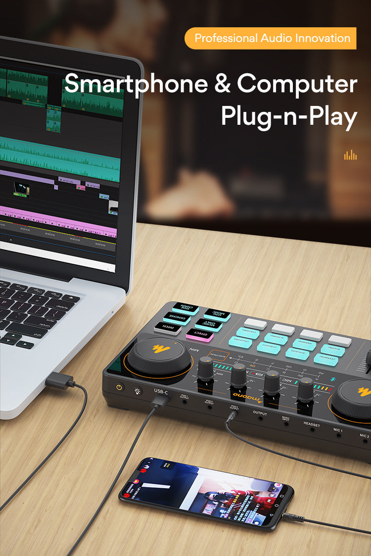Mobile computer universal live broadcast equipment setup