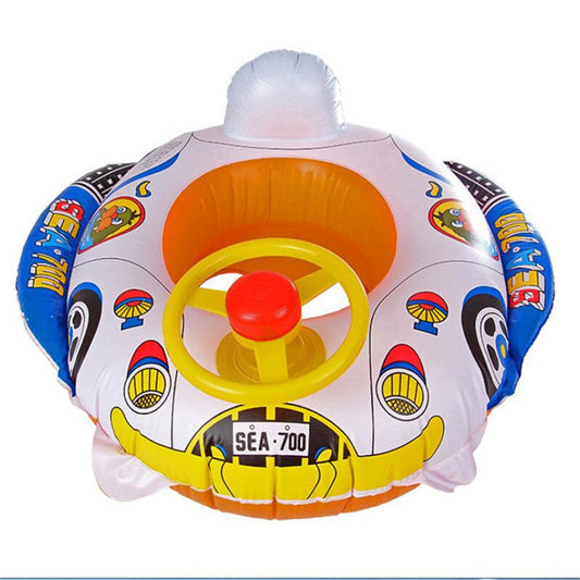 Baby kids toddler swimming pool swim seat float boat ring with fun cartoon designs, high-quality inflatable ring