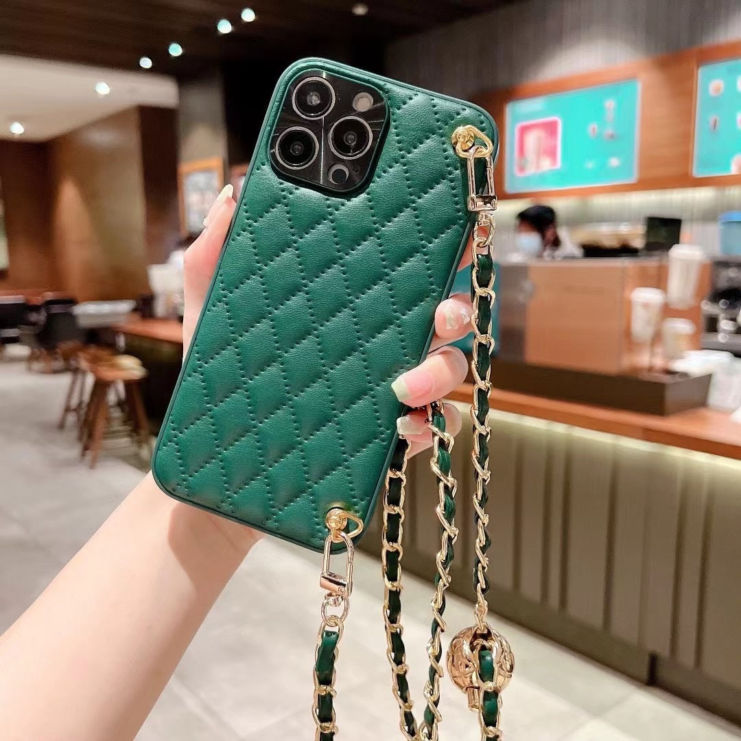 Diamond plaid crossbody phone case protective sleeve by My Store