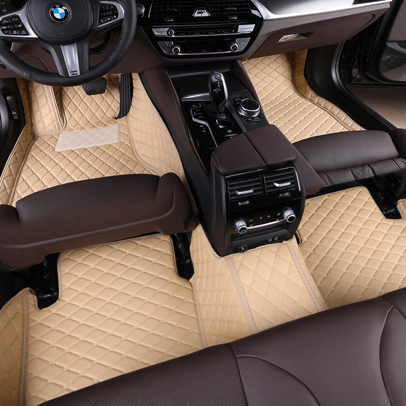 Environmental protection odorless car floor mat for four seasons, full-coverage interior mat viewed from above