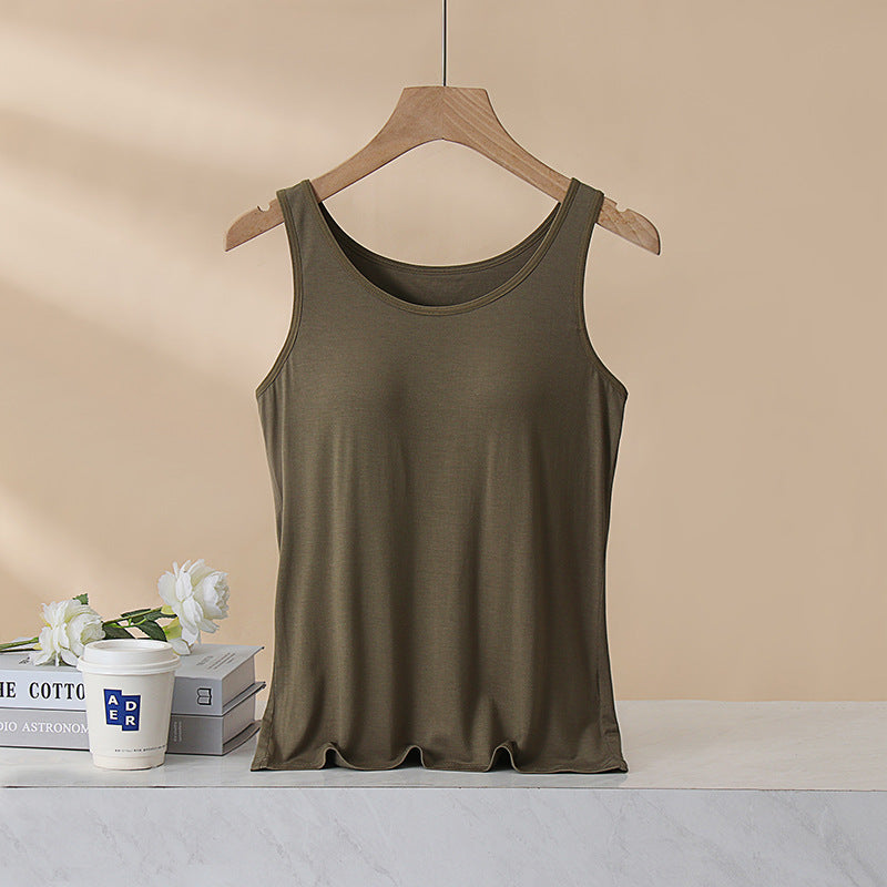 Women's padded vest bra tank top, slim-fit modal underwear in summer style