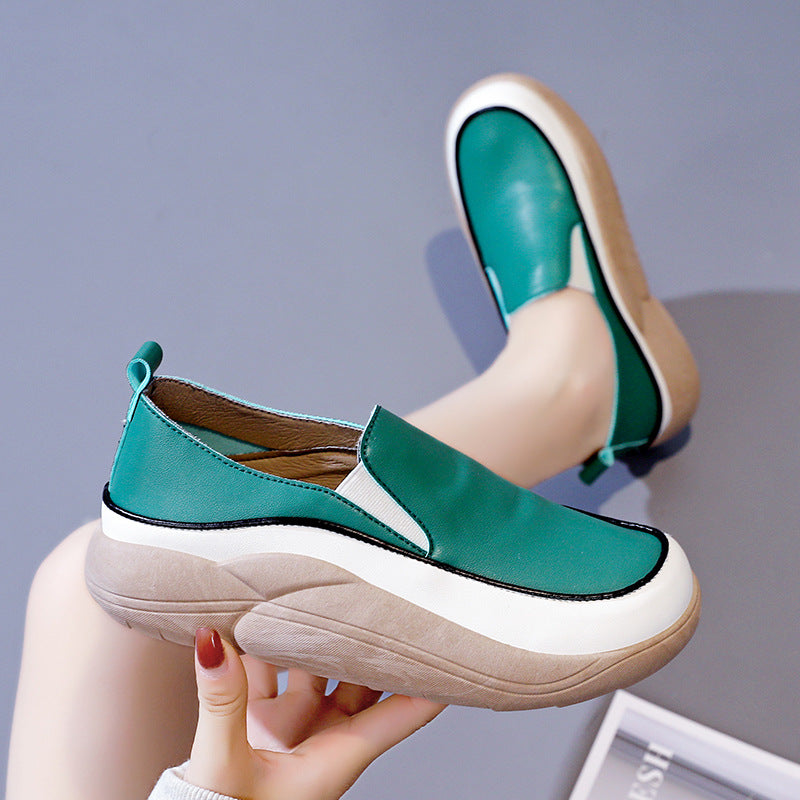 Luxe Comfort Leather Loafers by BACKUPMYFILESNOW® featuring smooth leather, classic slip-on design, and stylish stitching details.