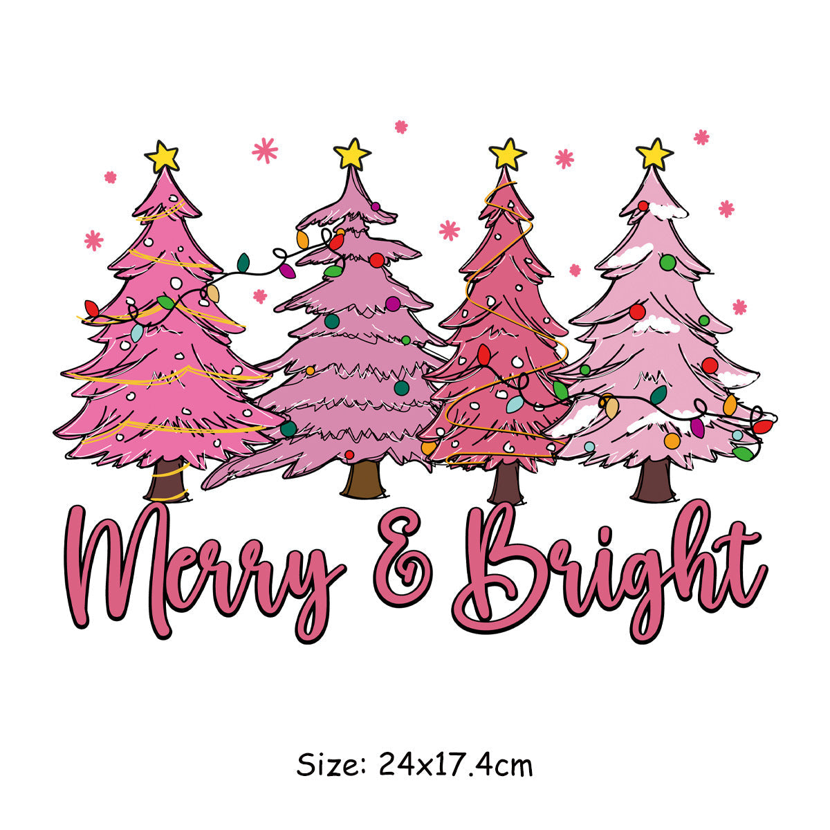 Christmas tree and Santa Claus clothing printing heat transfer patch, festive fabric design