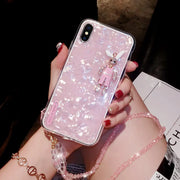 Creative Rhinestone Rabbit Silicone Case for iPhone