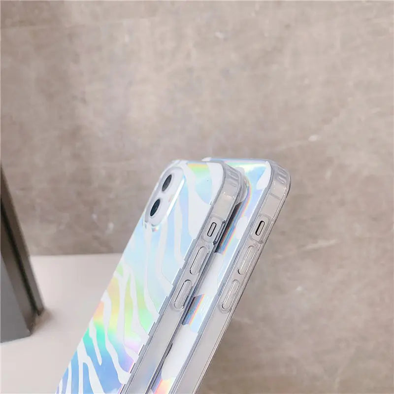 Fashion Laser Leopard Zebra Pattern Soft Case for iPhone