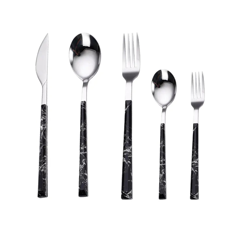 Plastic Handle Knife, Fork, Spoon - Simple Tableware