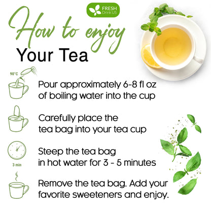Moringa Leaf Tea Bags, 100% Natural & Pure from Moringa Leaves. Loose Leaf Moringa Herbal Tea. Moringa Leaf Tea. No Sugar, No Caffeine, No Gluten, Vegan