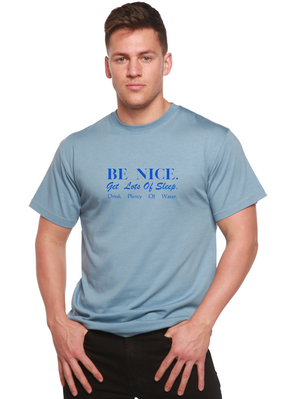 Men's Be Nice graphic T-shirt by Spun Bamboo, short sleeve shirt made from bamboo viscose and organic cotton with printed design