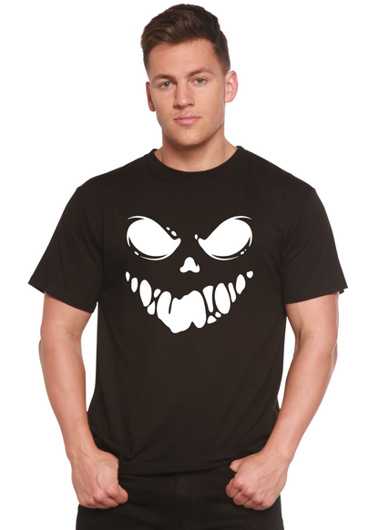 Spun Bamboo Halloween Boo men's short sleeve graphic T-shirt with printed design in bamboo viscose and organic cotton.