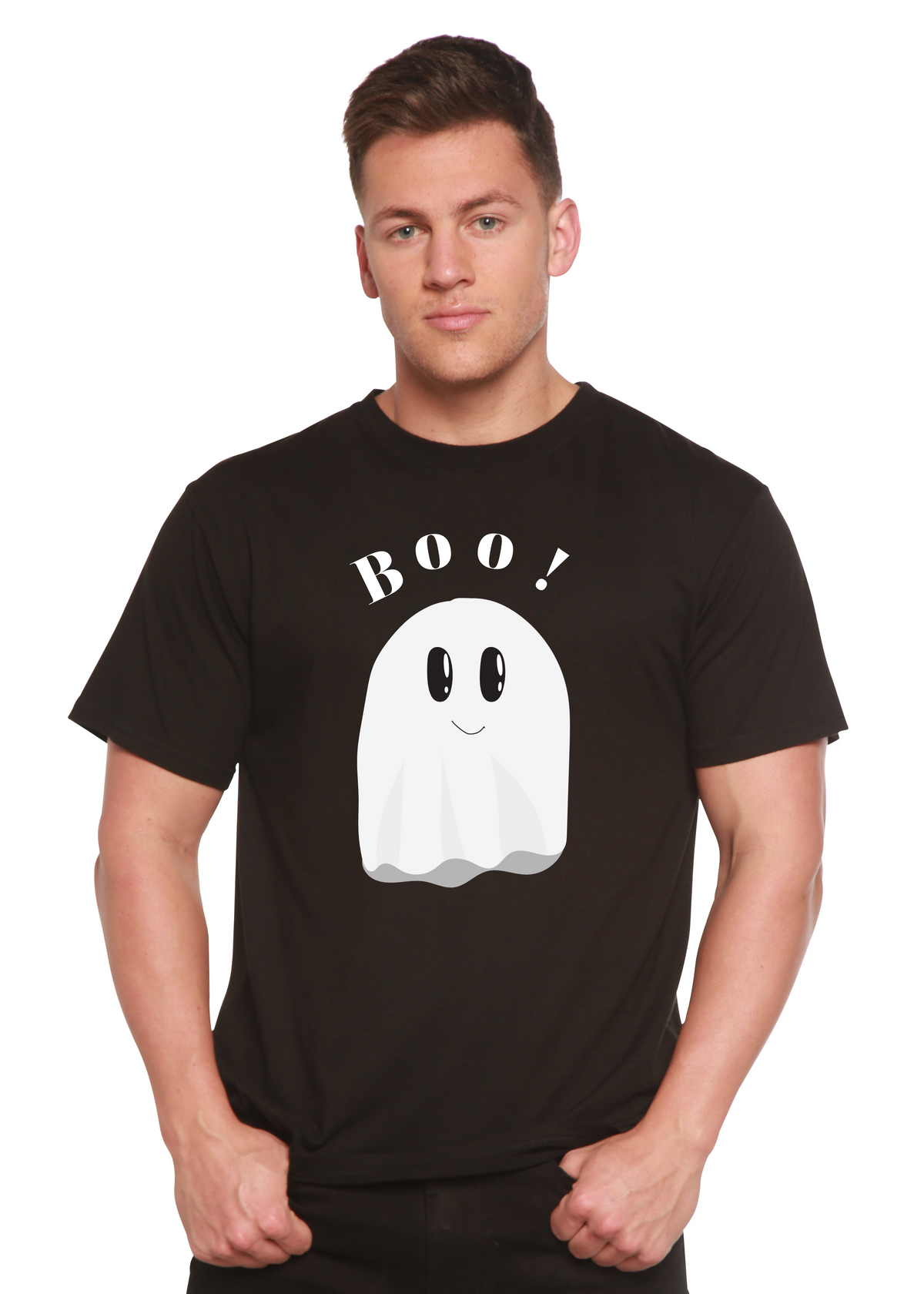 Spun Bamboo men's printed graphic T-shirt made from bamboo viscose and organic cotton, featuring a stylish short sleeve design.