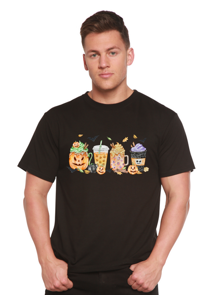 Happy Halloween men's printed bamboo viscose organic cotton short sleeve graphic T-shirt with Halloween-themed design by Spun Bamboo