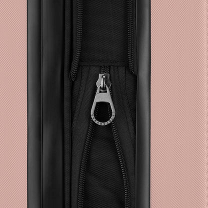 Pink expandable Brussels Medium Check-in luggage by Bugatti Travel with hard shell and four wheels for easy travel.