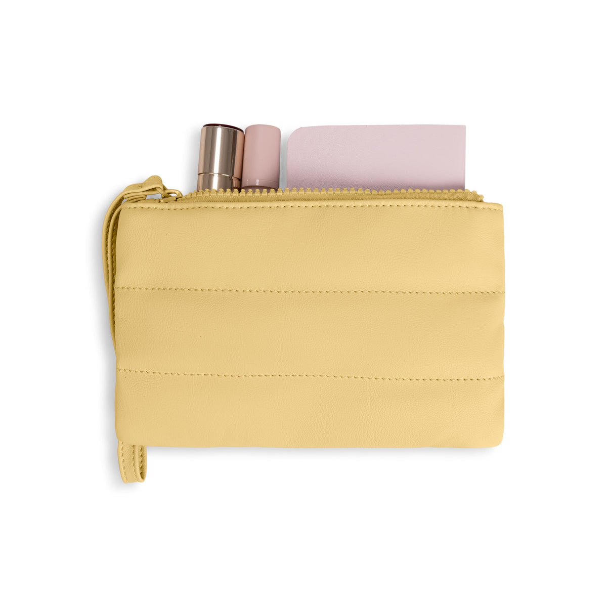 Yellow Bugatti Collections Brussels tote bag with attached pouch, stylish and spacious for everyday use.