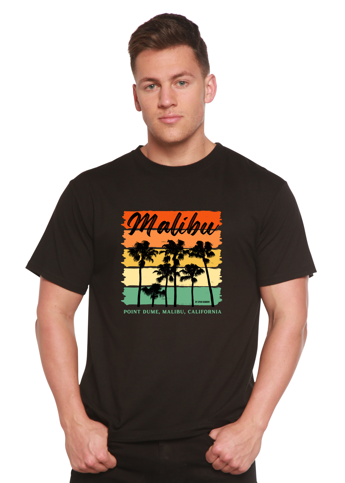 Spun Bamboo men's graphic T-shirt made of bamboo viscose and organic cotton, featuring a stylish printed design.