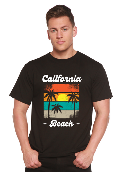 Spun Bamboo California Beach unisex graphic T-shirt with short sleeves, bamboo viscose and organic cotton fabric, printed design.