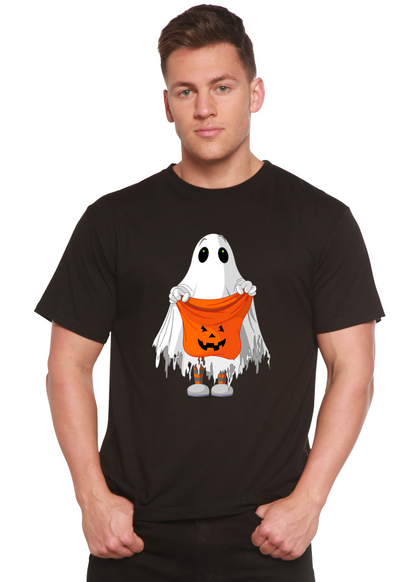 Spun Bamboo men's Halloween graphic T-shirt with short sleeves, bamboo viscose and organic cotton fabric, featuring a spooky print.
