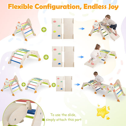 Colorful 8-in-1 foldable climbing toy set for toddlers with rocket theme, made by GBruno Store, featuring steps, slides, and climbing elements.