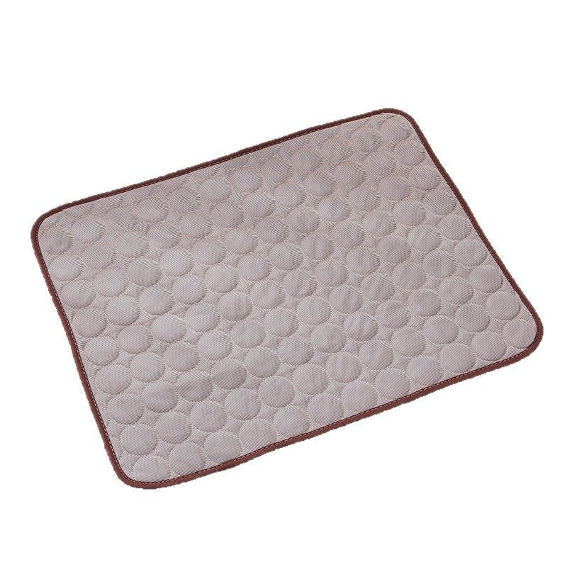 Pet sofa cooling ice silk pad temperature-lowering sleeping mat with a smooth blue surface