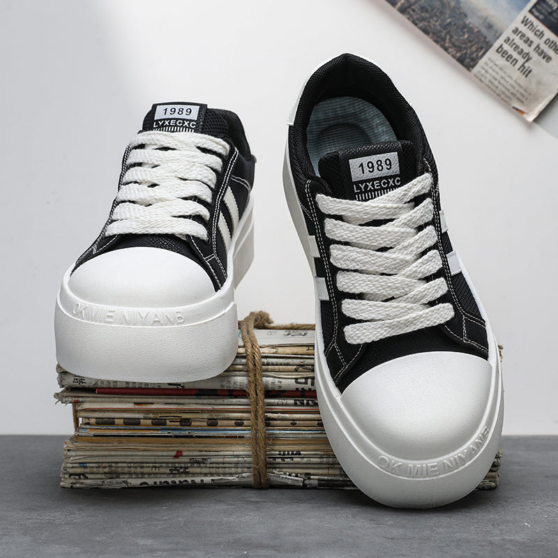 Men's summer breathable casual platform sneakers, height-increasing work shoes in a trendy versatile design