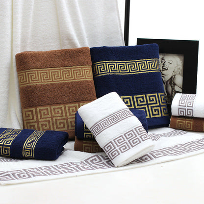 My Store three-piece towels gift box set with neatly folded towels in a presentation box