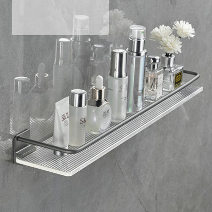 Acrylic bathroom towel storage rack with open shelves for organizing towels and toiletries