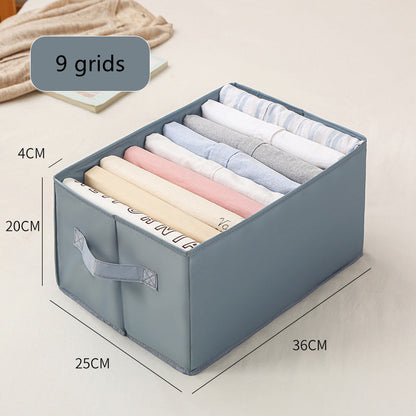 Clothes denim pants drawer organizer box for neatly storing jeans and trousers