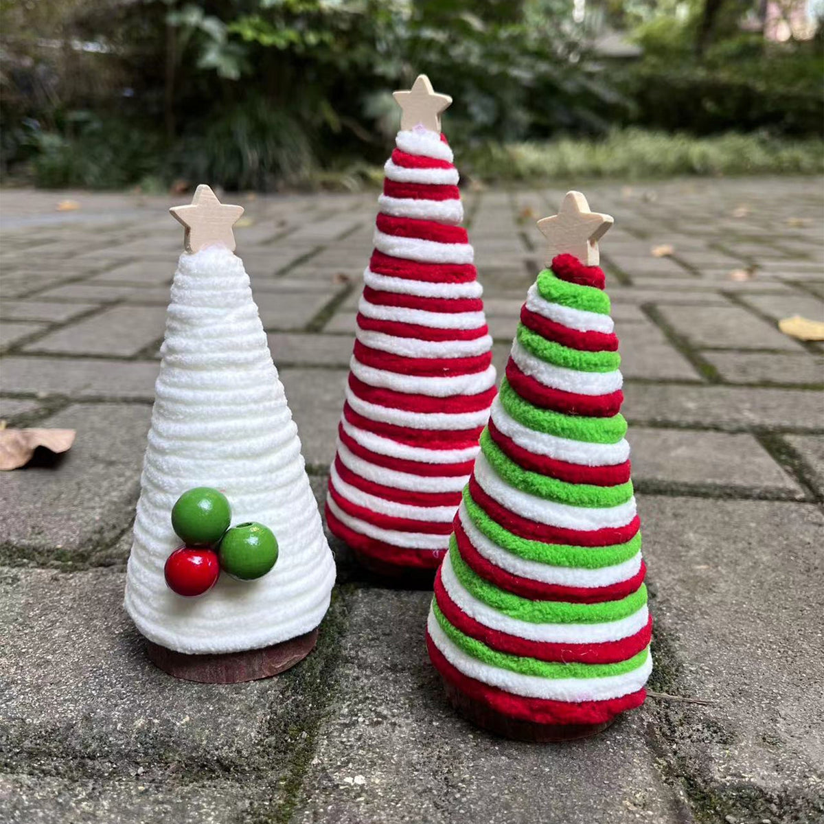 Mini Christmas tree decorations arranged in a festive Christmas layout by My Store