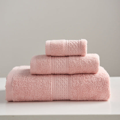 Minimalist style square pure cotton bath towel set folded neatly in neutral tones
